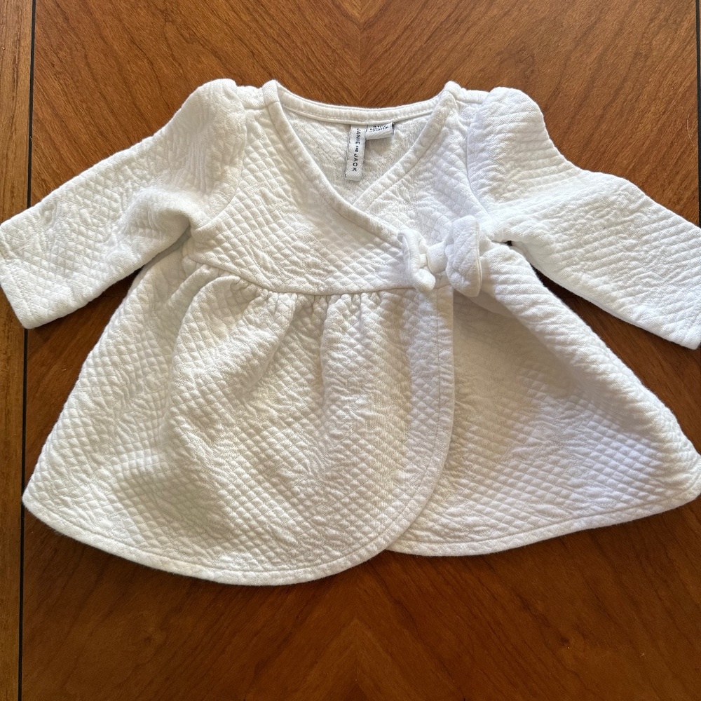 Janie & Jack 0-3 Months Quilted Wrap Dress and Tights